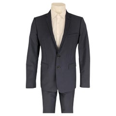 BURBERRY LONDON Size 40 Navy Glenplaid Wool / Mohair Single Breasted Suit