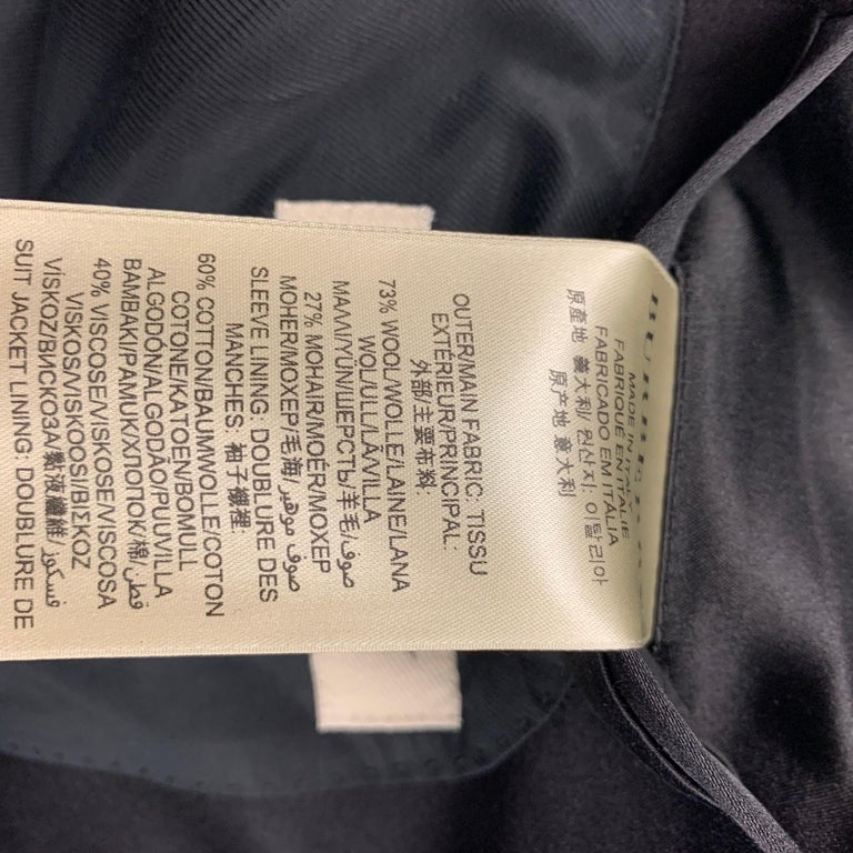 BURBERRY LONDON Size 40 Regular Royal Blue Black Wool Peak Lapel Sport