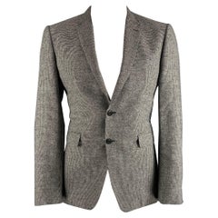 Burberry London Taglia 42 Cappotto sportivo in misto cotone con pied de poule nero e bianco