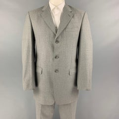 BURBERRY LONDON Größe 42 Langer grauer Anzug aus Wolle mit Revers
