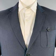 BURBERRY LONDON Size 42 Navy Cotton Blend Notch Lapel Sport Coat