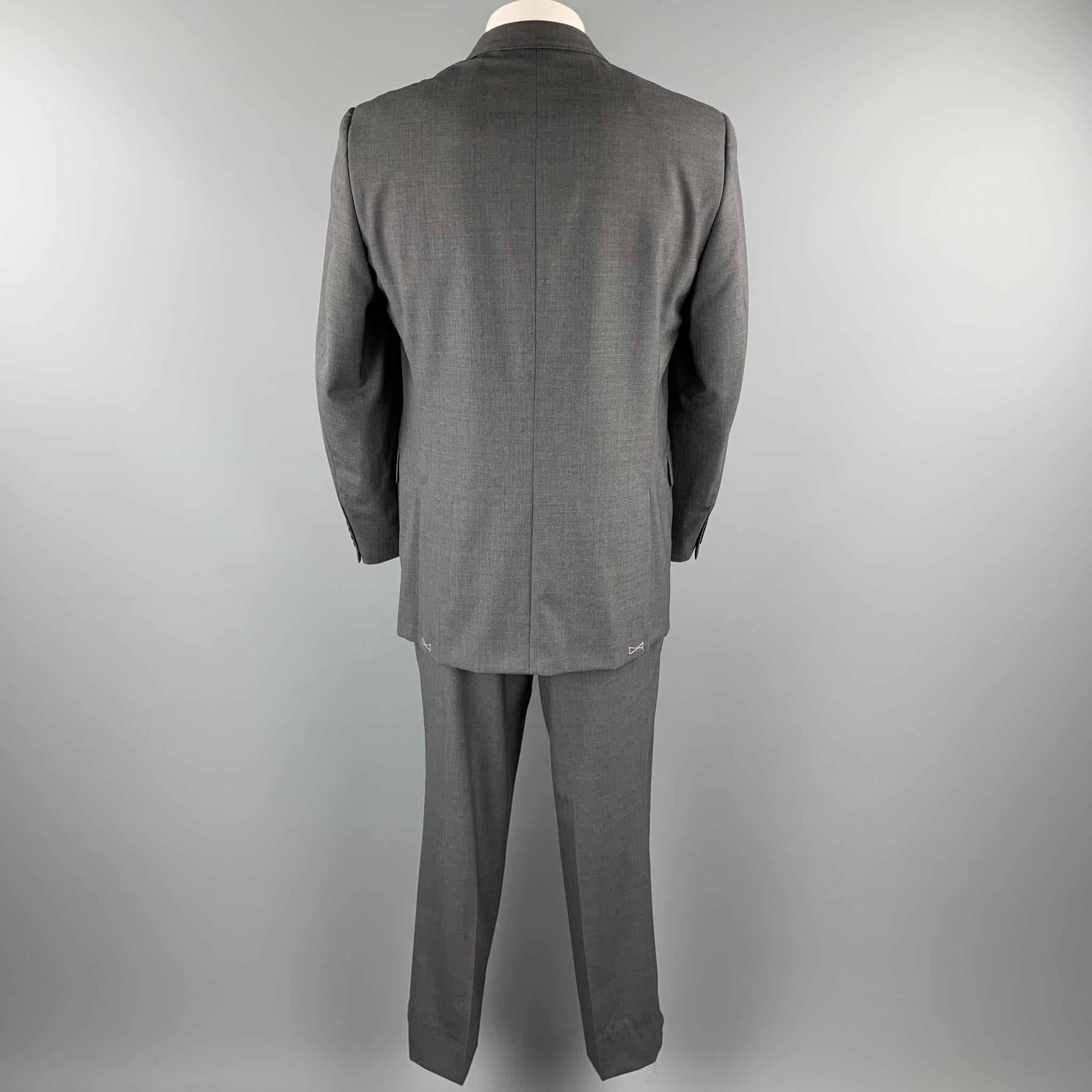BURBERRY LONDON Size 42 Regular Dark Gray Wool Notch Lapel Suit In Excellent Condition In San Francisco, CA