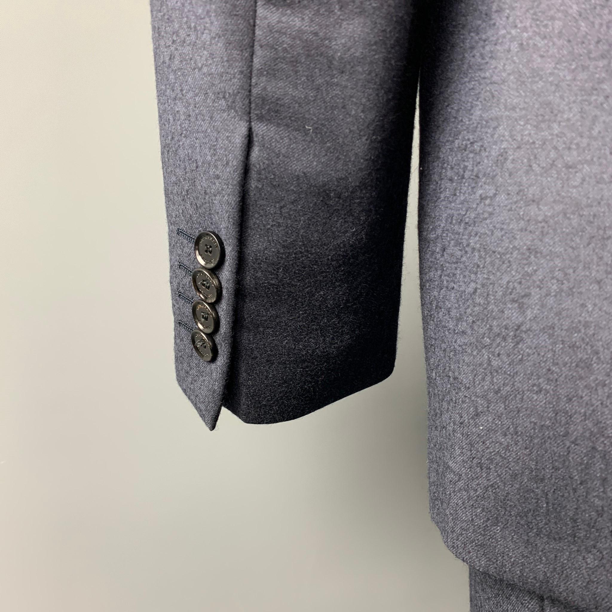 Black BURBERRY LONDON Size 42 Regular Navy Wool Notch Lapel Suit
