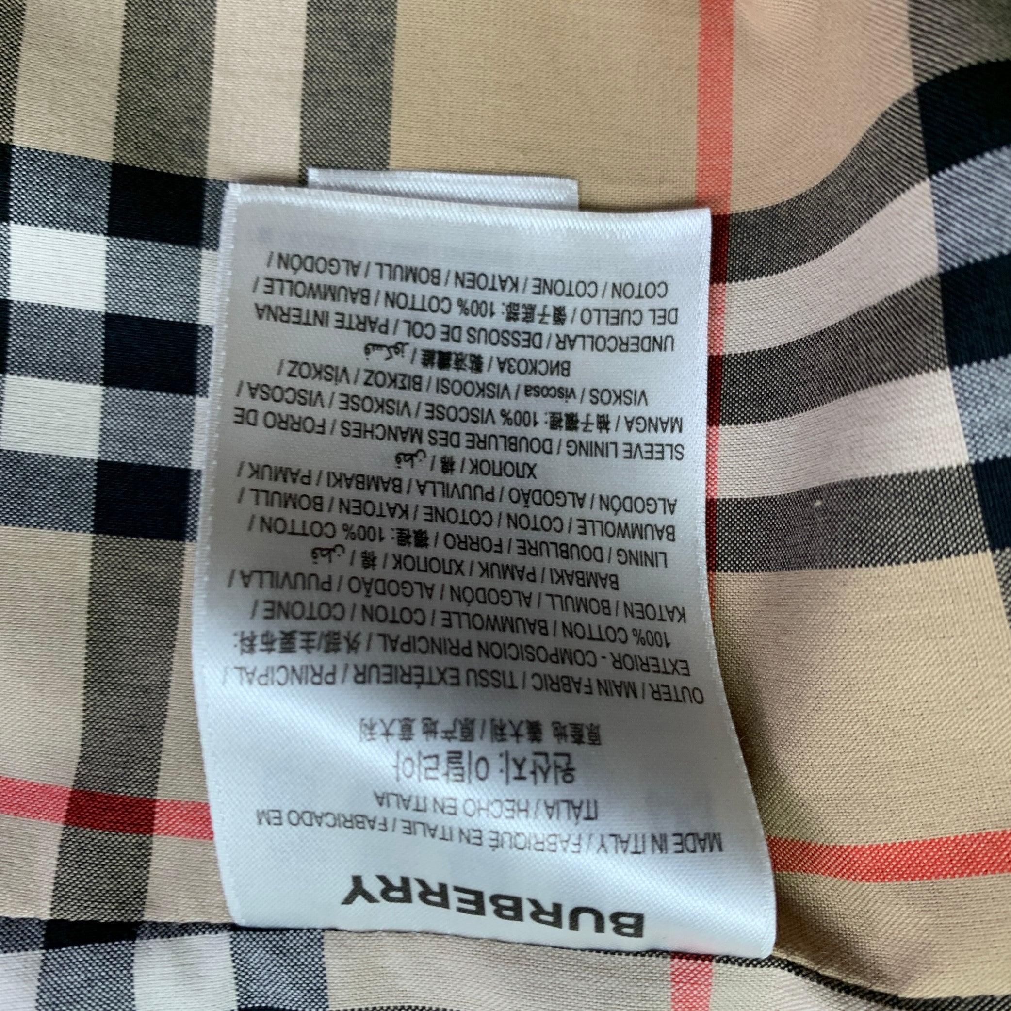 BURBERRY LONDON Size 44 Black Cotton Double Breasted Belted Trenchcoat 4