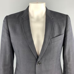 BURBERRY LONDON Größe 44 Schwarzer karierter Sportmantel aus Baumwollmischung mit Neckholder-Revers