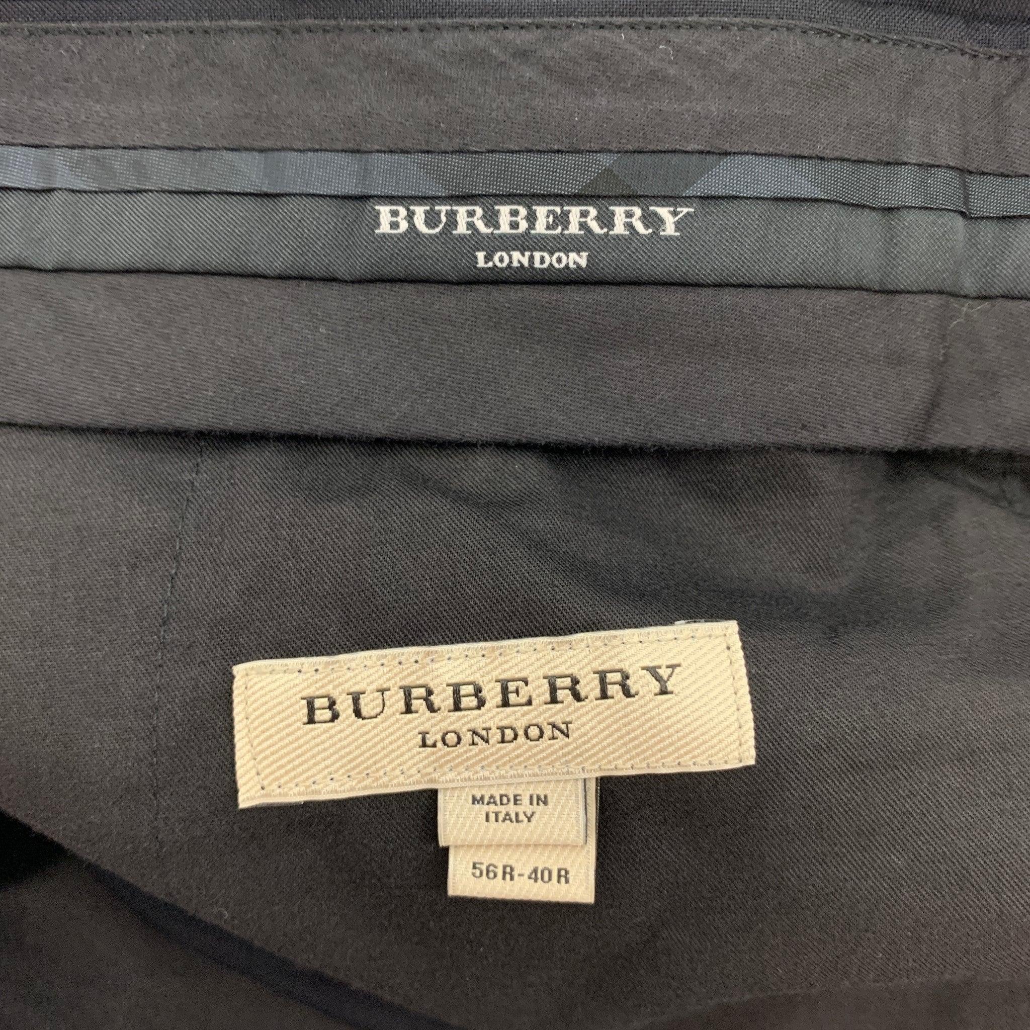 BURBERRY LONDON Size 46 Navy Wool Notch Lapel Suit For Sale 7