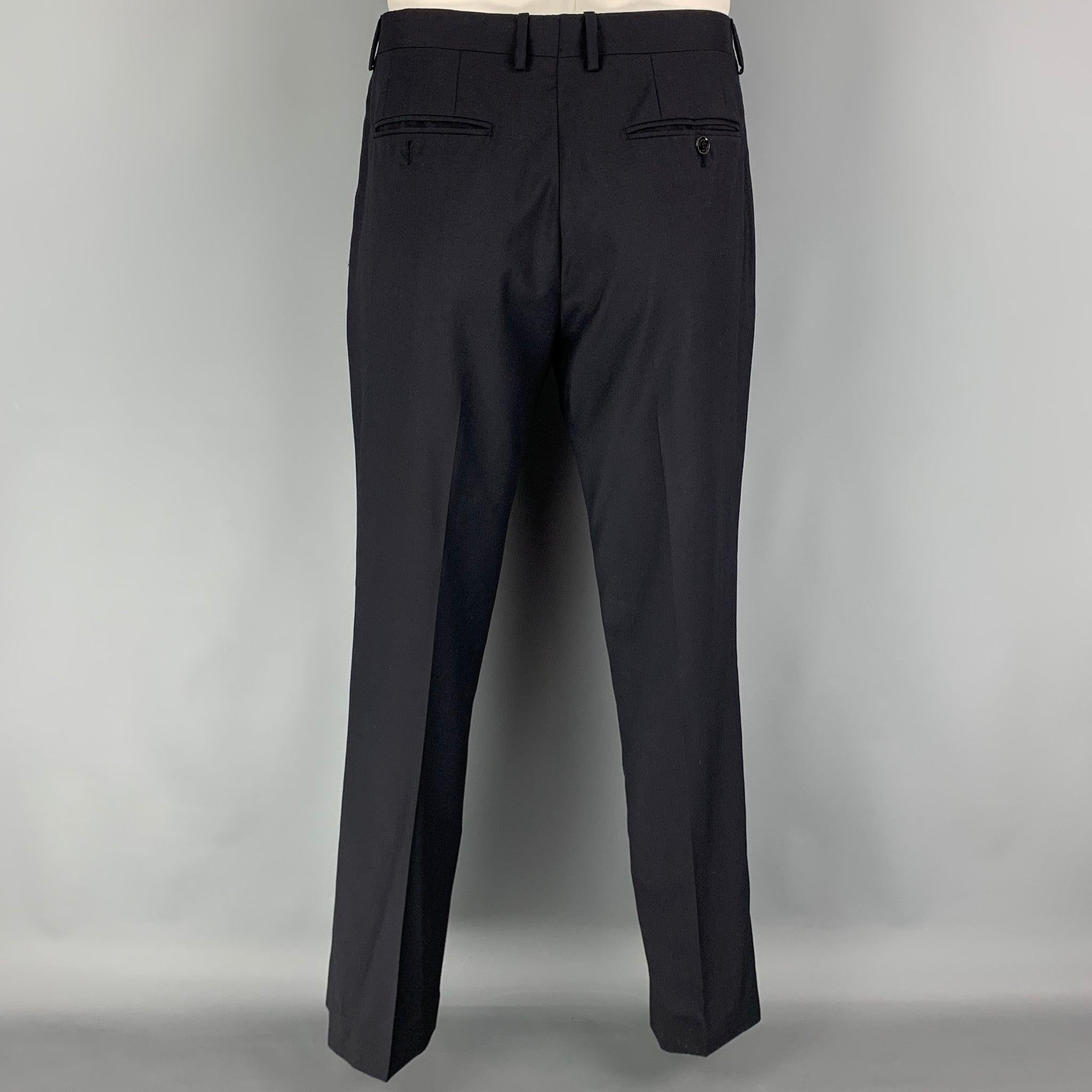 BURBERRY LONDON Größe 46 Navy Wolle Notch Revers Anzug 1