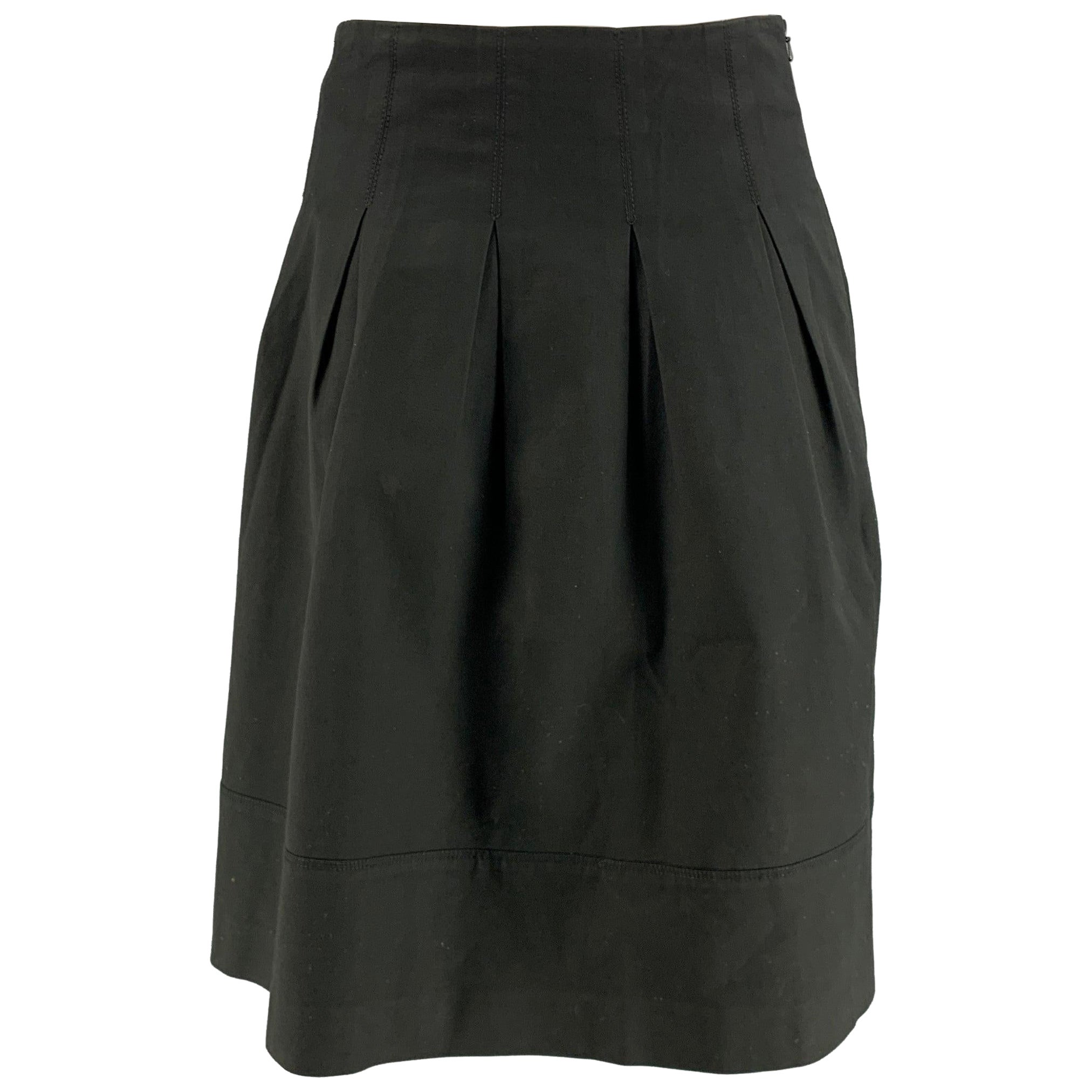 BURBERRY LONDON Size 6 Black Pleated Side Zipper Skirt