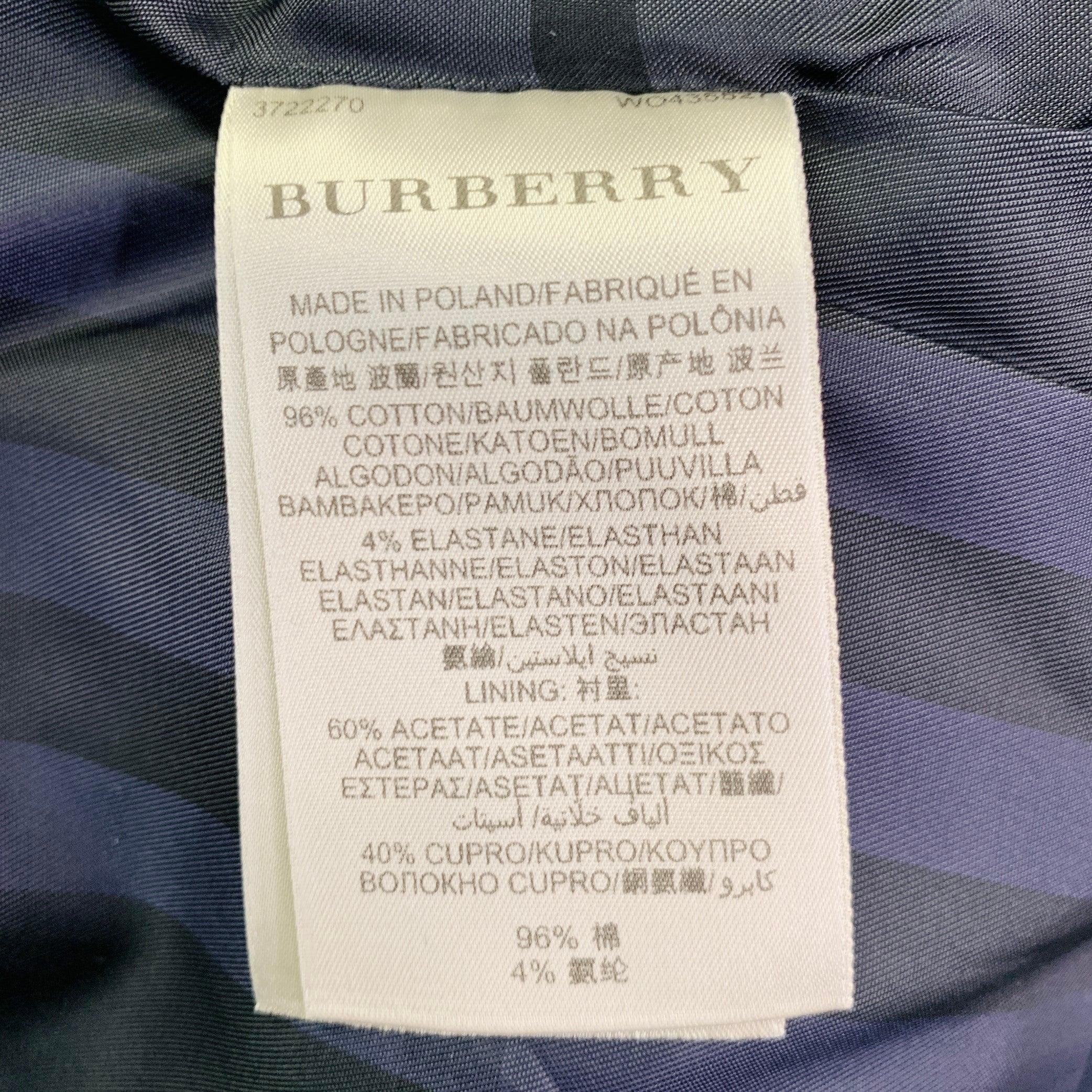 BURBERRY LONDON Size 8 Black Cotton Blend Double Breasted Cropped Jacket Blazer For Sale 7