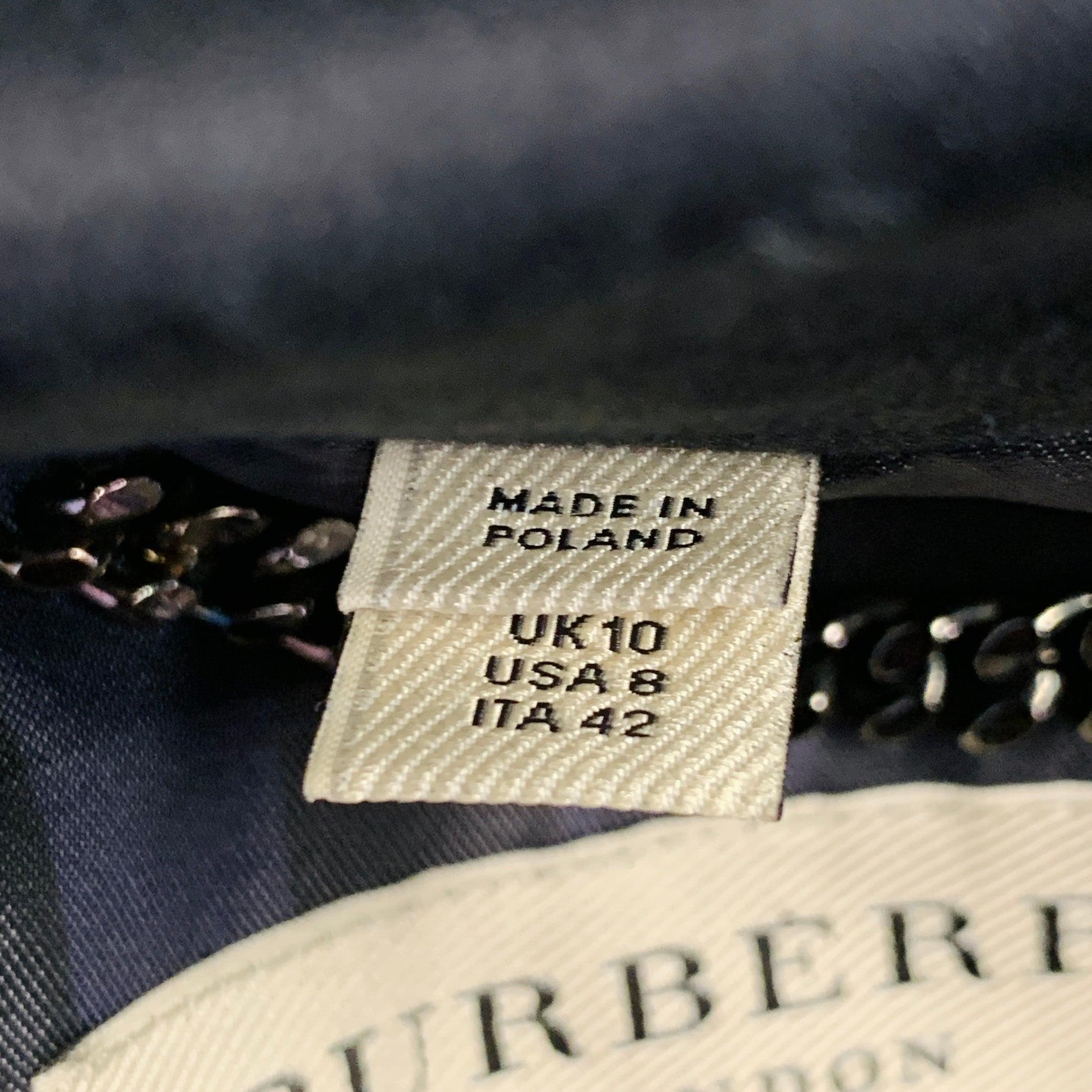 BURBERRY LONDON Size 8 Black Cotton Blend Double Breasted Cropped Jacket Blazer For Sale 5