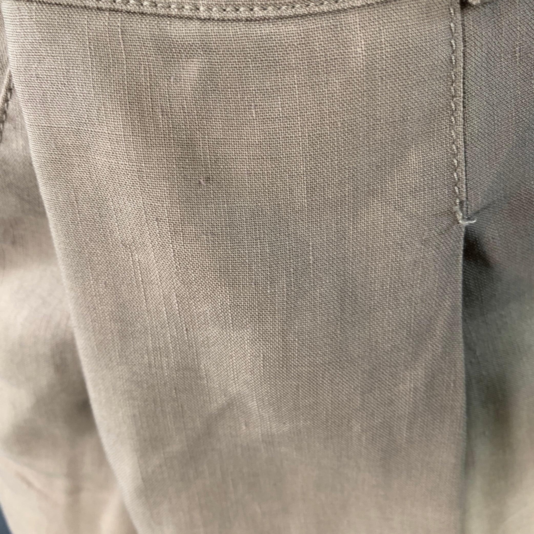 BURBERRY LONDON Größe 8 Braun Wolle Leinen Plissee Shorts Damen im Angebot