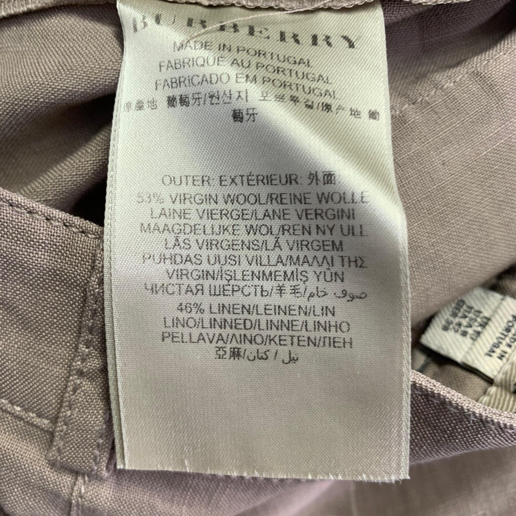 BURBERRY LONDON Größe 8 Braun Wolle Leinen Plissee Shorts im Angebot 2