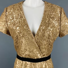 BURBERRY LONDON Size 8 Gold Viscose Blend Sequined Cocktail Dress