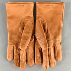 BURBERRY LONDON Size 8 Tan Perforated Leather Gloves
