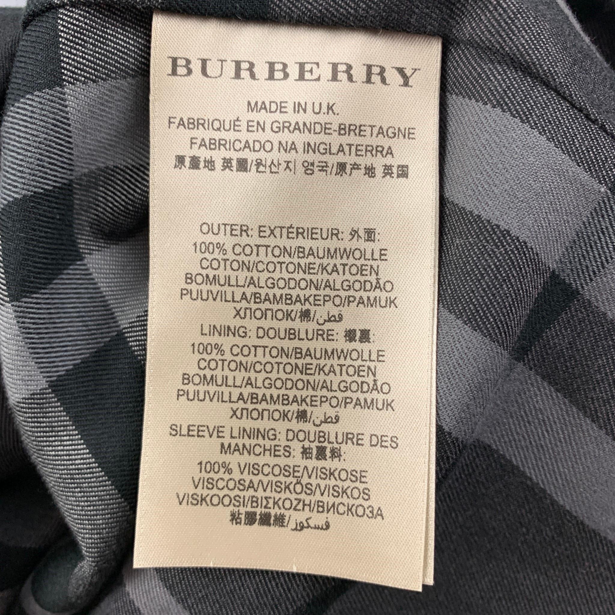 BURBERRY LONDON Size M Black Cotton Double Breasted Coat 1
