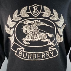 BURBERRY LONDON Size M Black White Logo Polyamide Blend Crew Neck Pullover