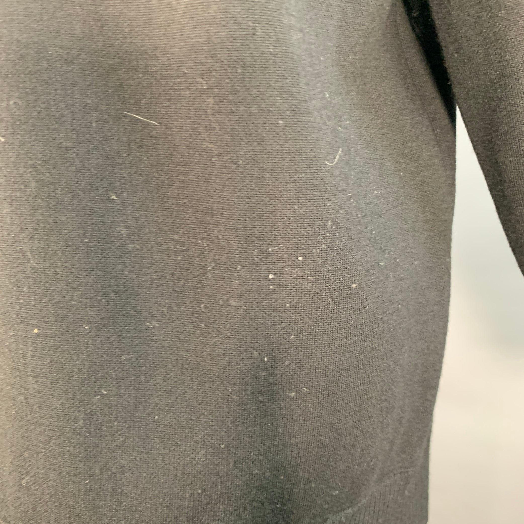 Uomo Burberry London Taglia M Nero Bianco Logo Poliammide Miscela Pullover Girocollo in vendita