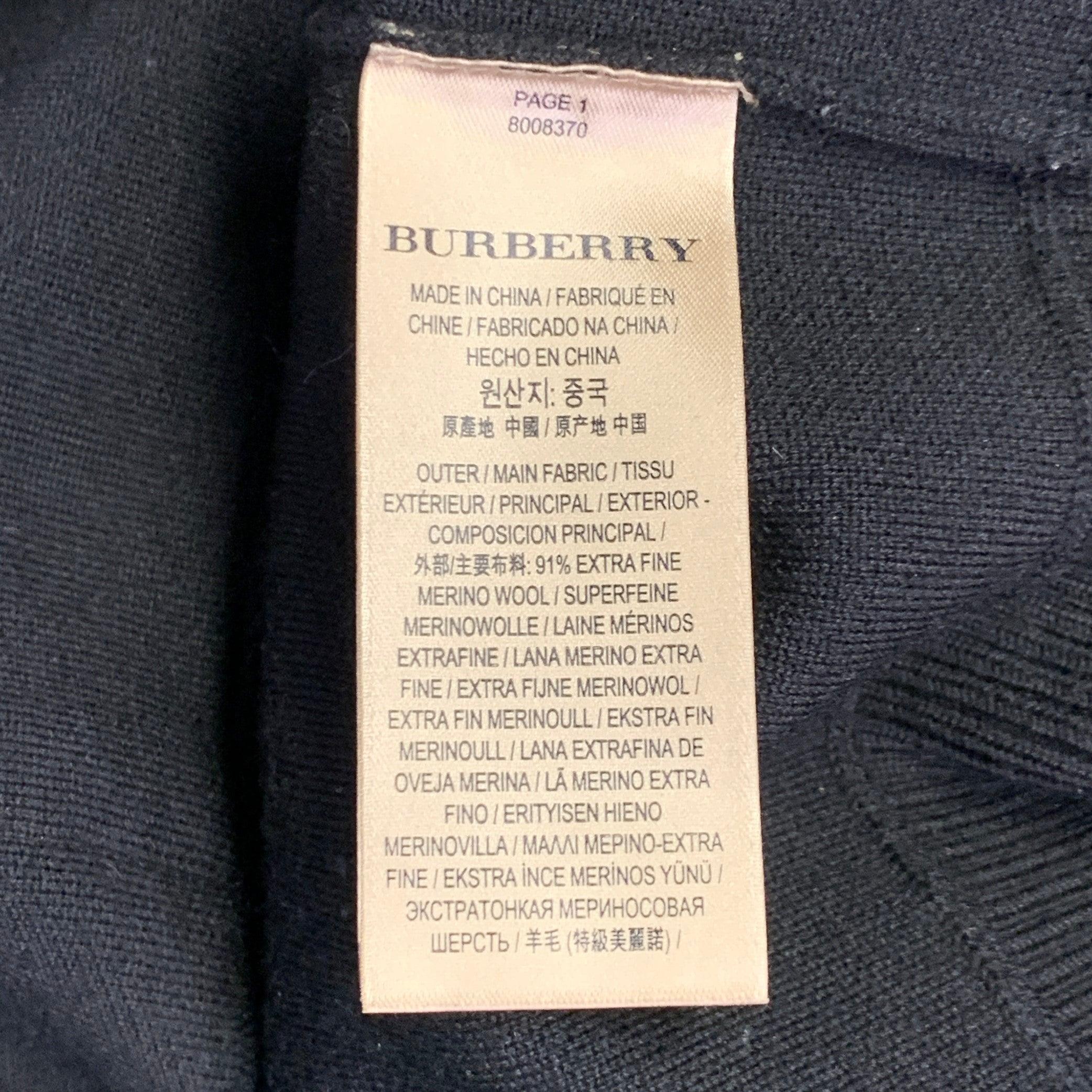 Burberry London Taglia M Nero Bianco Logo Poliammide Miscela Pullover Girocollo in vendita 4