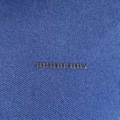 BURBERRY LONDON Size M Blue Olive Contrast Trim Cotton Pique Half Placket Polo