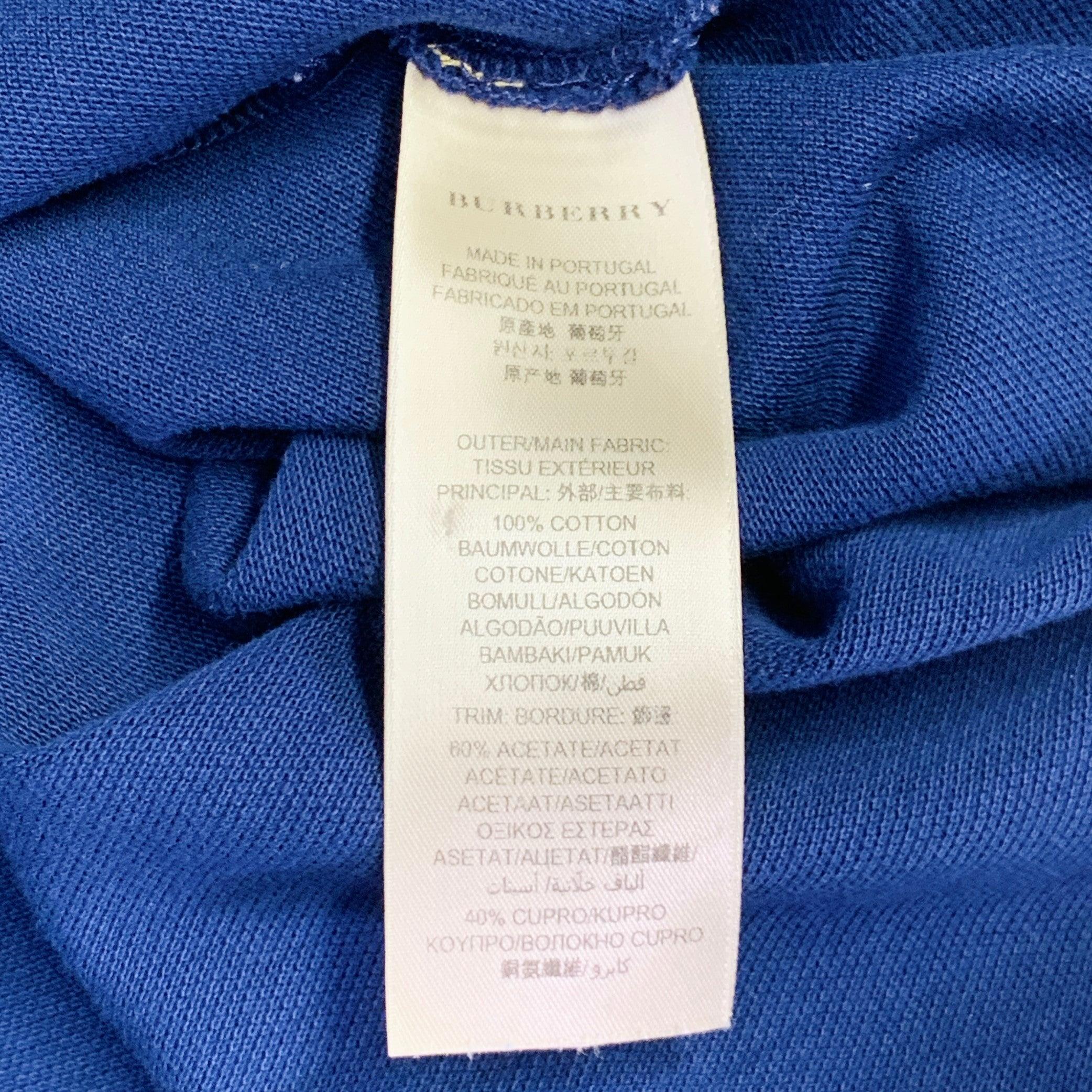 Burberry London taglia M Blu Oliva con finiture a contrasto in cotone Piqué con mezza abbottonatura Polo in vendita 2