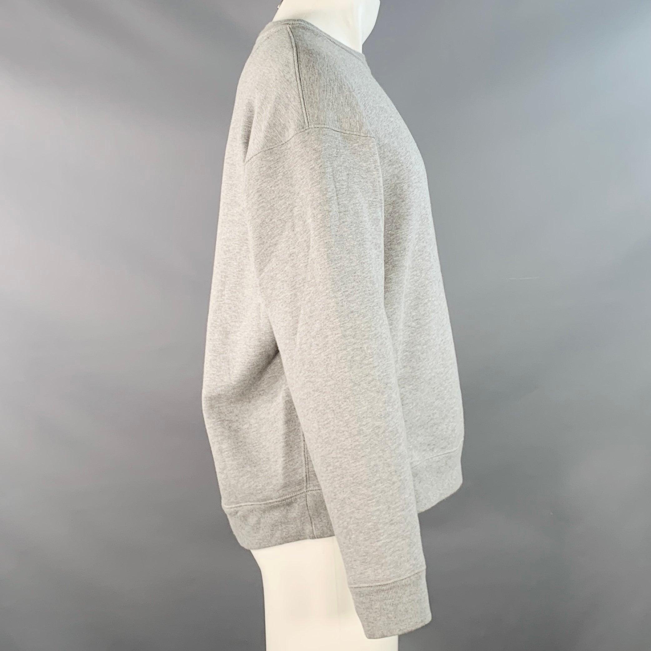 Nero Burberry London - Felpa girocollo in misto cotone grigio erica e nero con logo - taglia M in vendita