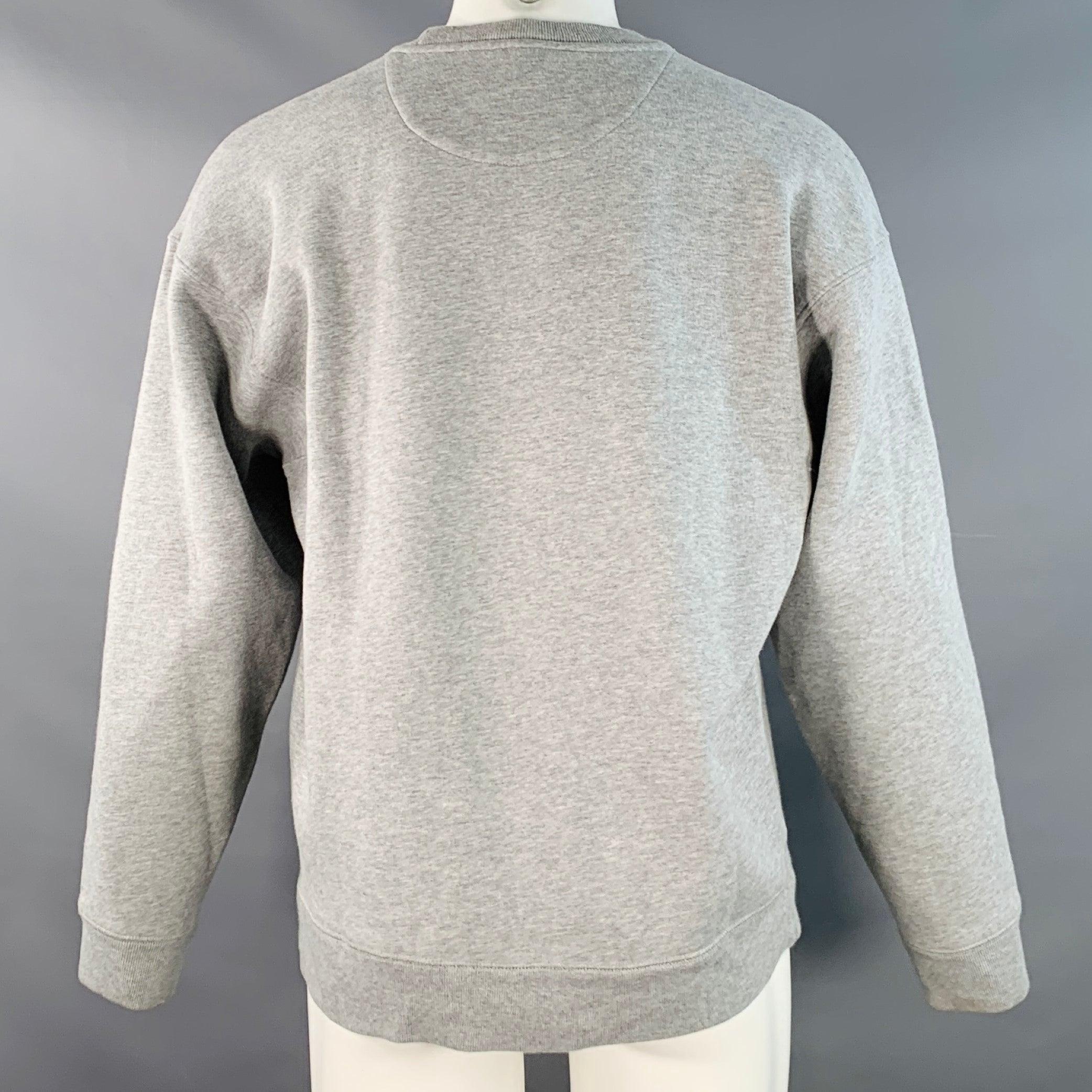 Burberry London - Felpa girocollo in misto cotone grigio erica e nero con logo - taglia M In condizioni buone in vendita a San Francisco, CA