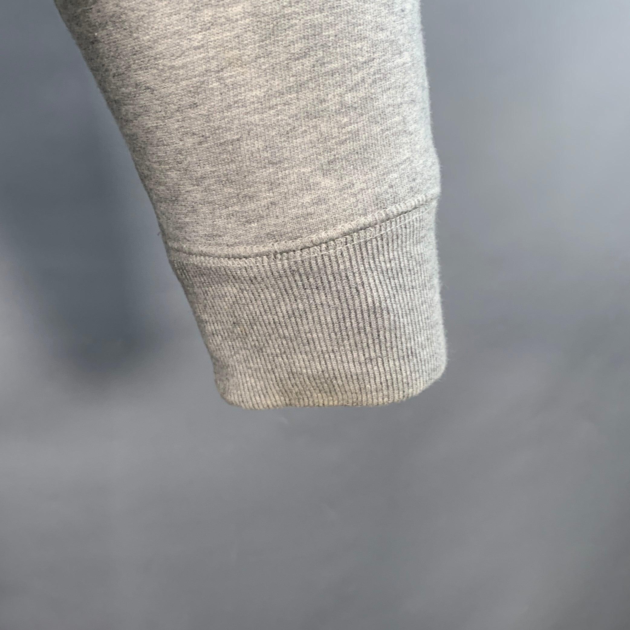 Uomo Burberry London - Felpa girocollo in misto cotone grigio erica e nero con logo - taglia M in vendita
