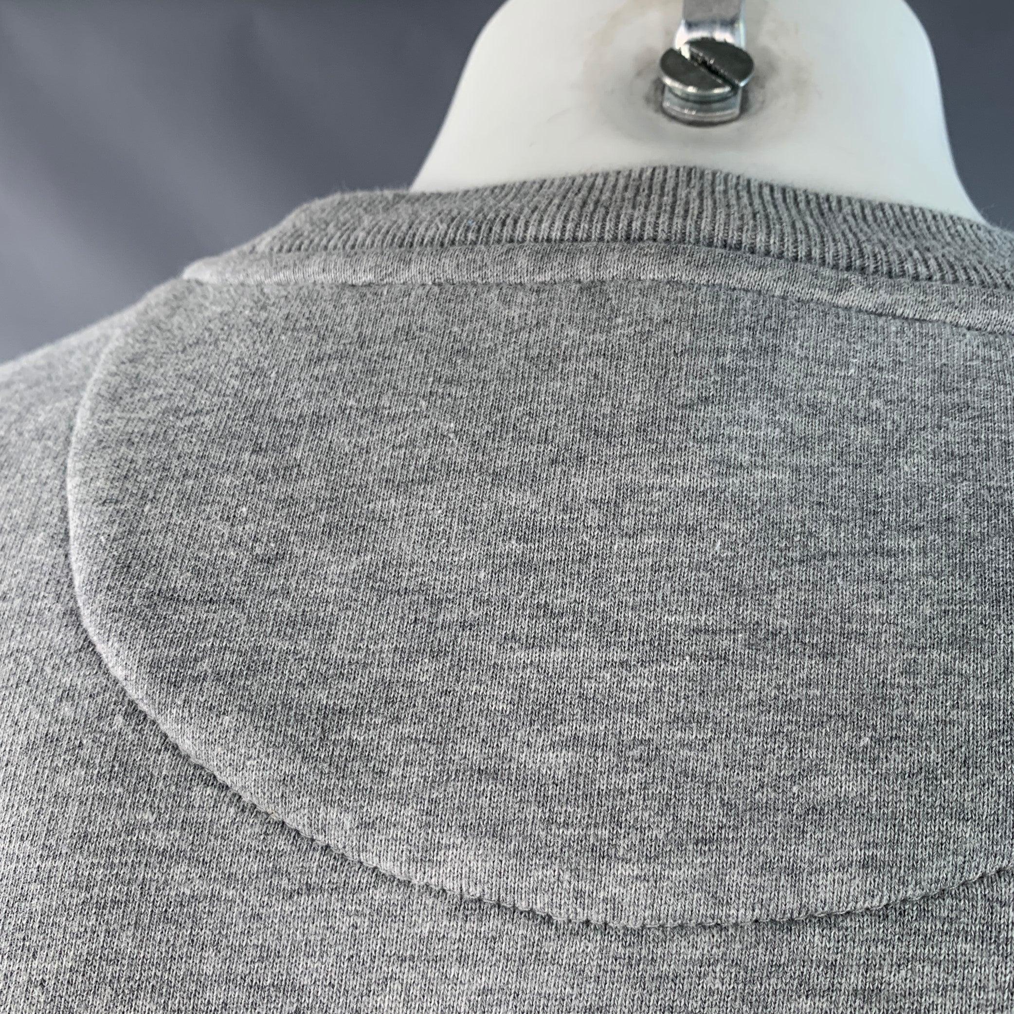 Burberry London - Felpa girocollo in misto cotone grigio erica e nero con logo - taglia M in vendita 2