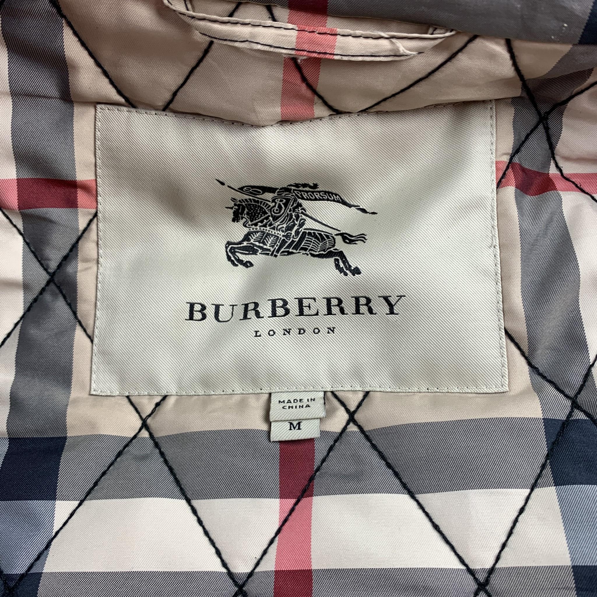 BURBERRY LONDON Size M Navy Nylon / Cotton Zip & Buttons Detachable Jacket Coat 2