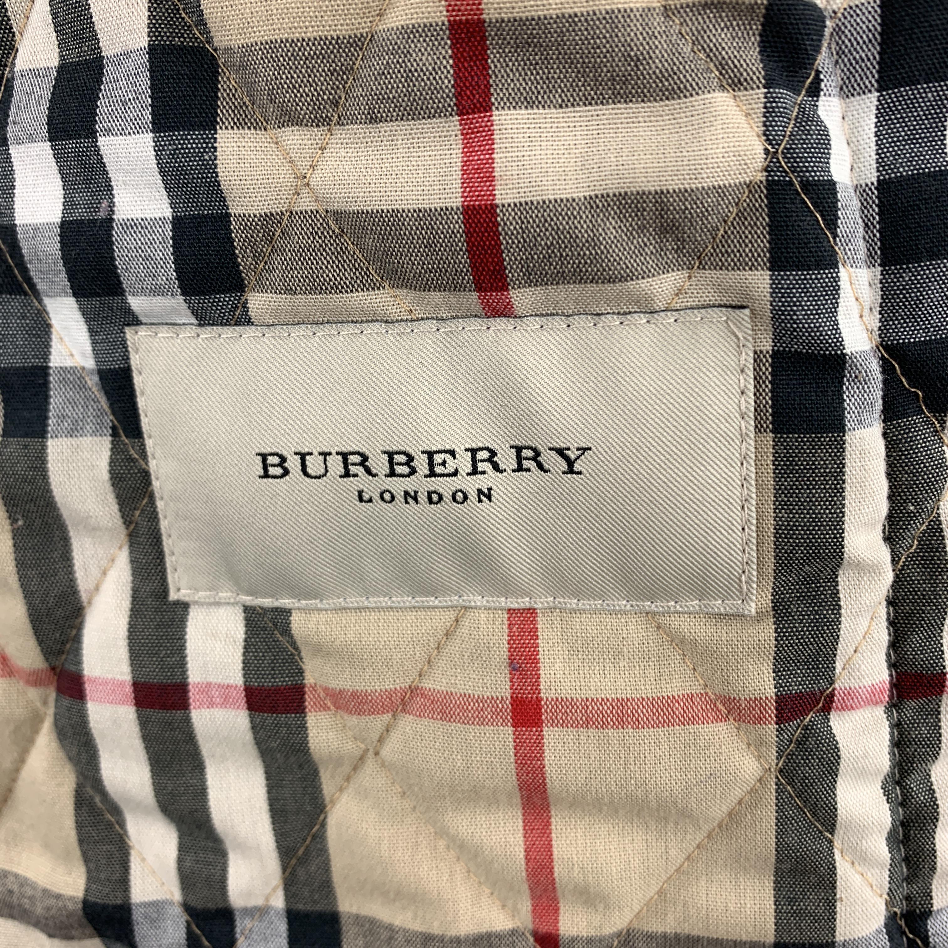 Women's BURBERRY LONDON Size M Olive Quilted Snap Closure Jacket