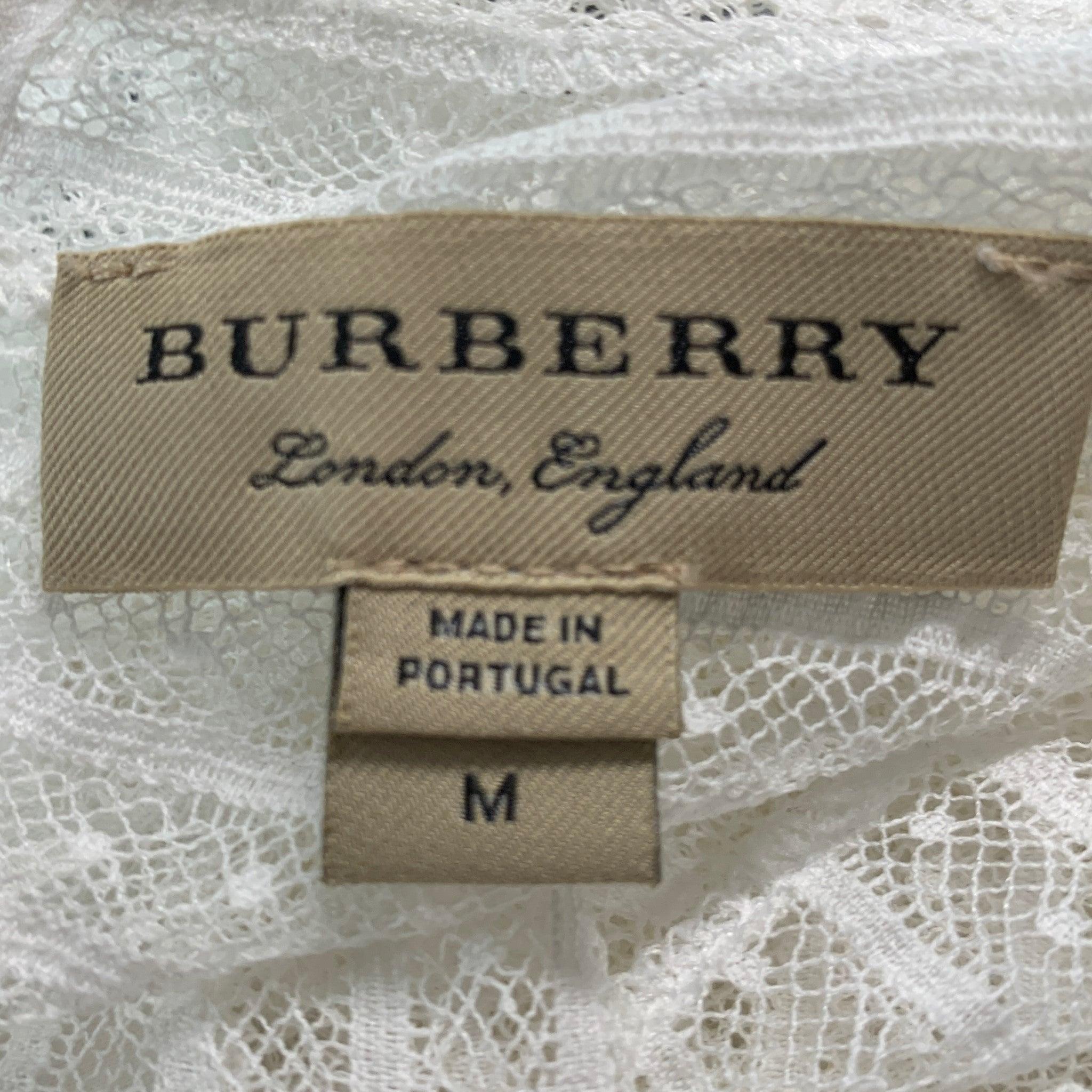 BURBERRY LONDON Size M White Cotton Sleeveless Casual Top For Sale 2