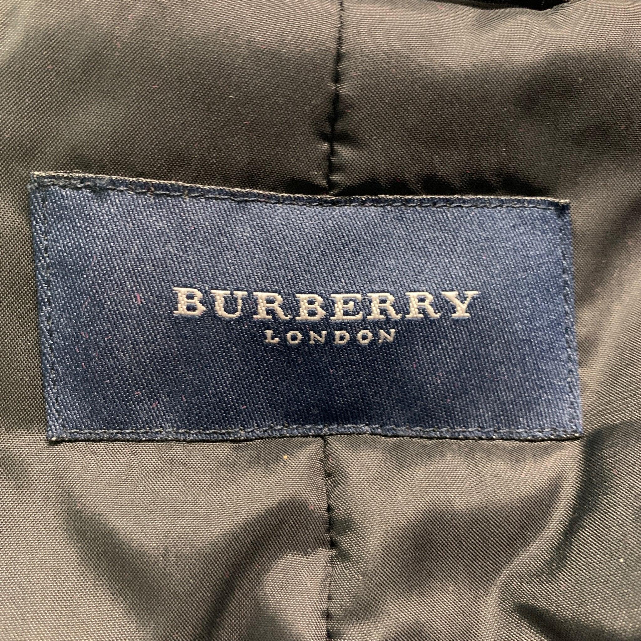 Men's BURBERRY LONDON Size S Grey Solid Cotton Hidden Placket Coat For Sale
