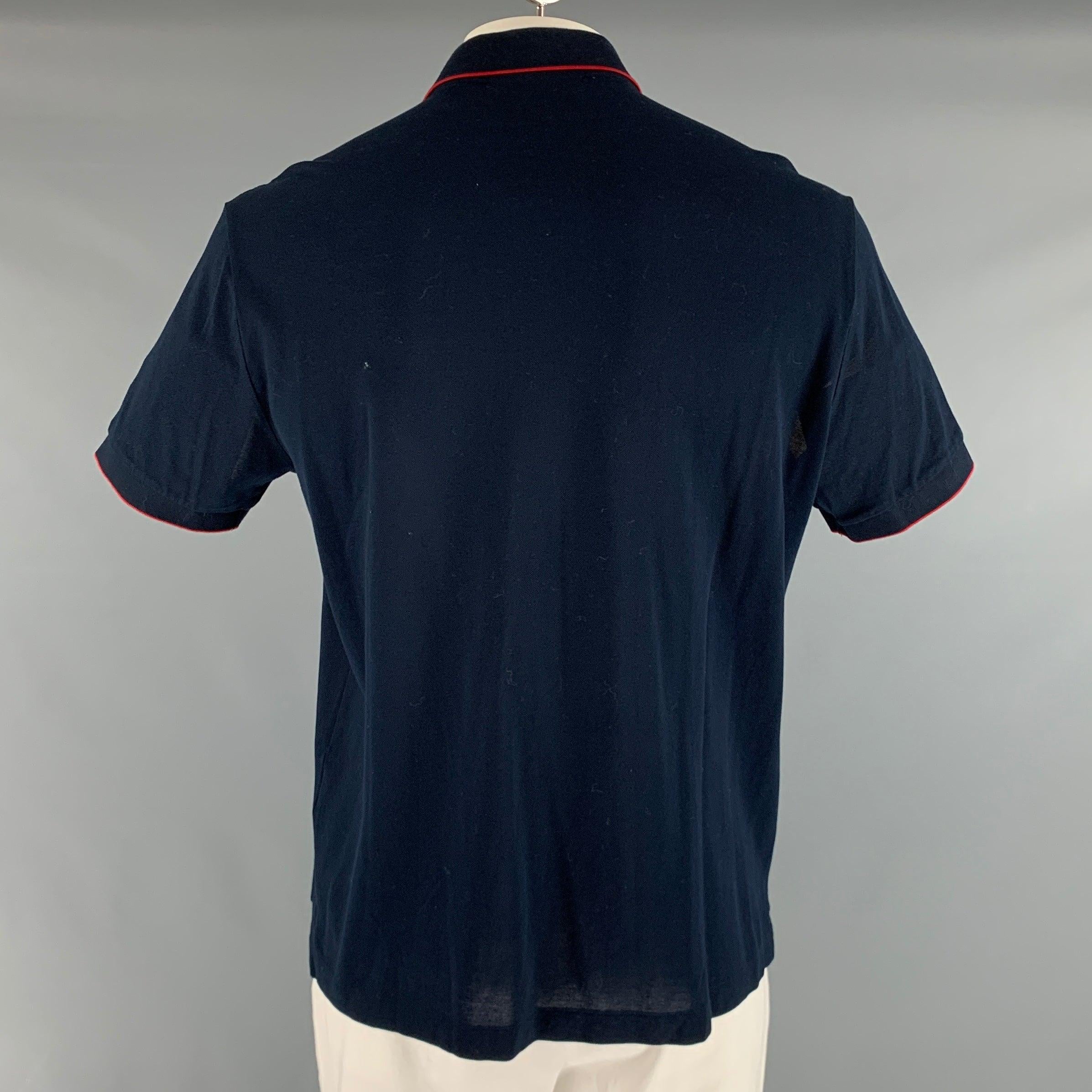 Polo à manches courtes BURBERRY LONDON Taille XL avec bordure contrastée rouge marine Pour hommes en vente