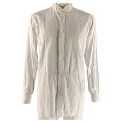 BURBERRY LONDON Size XL White Textured Tuxedo Long Sleeve Shirt