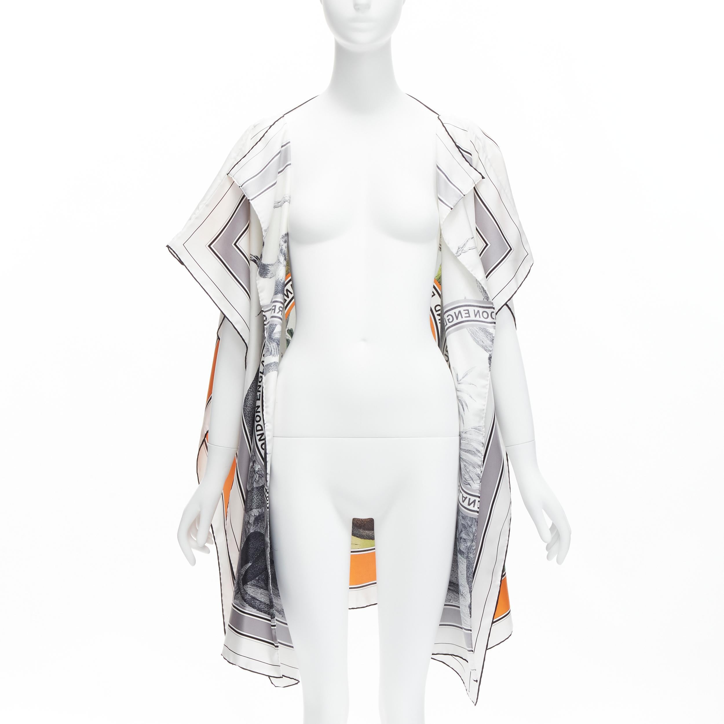 BURBERRY LONDON Tisci 100% silk orange monkey print draped scarf vest top
Reference: LNKO/A02122
Brand: Burberry
Designer: Riccardo Tisci
Material: Silk
Color: Pearl, Orange
Pattern: Photographic Print
Made in: Italy

CONDITION:
Condition: