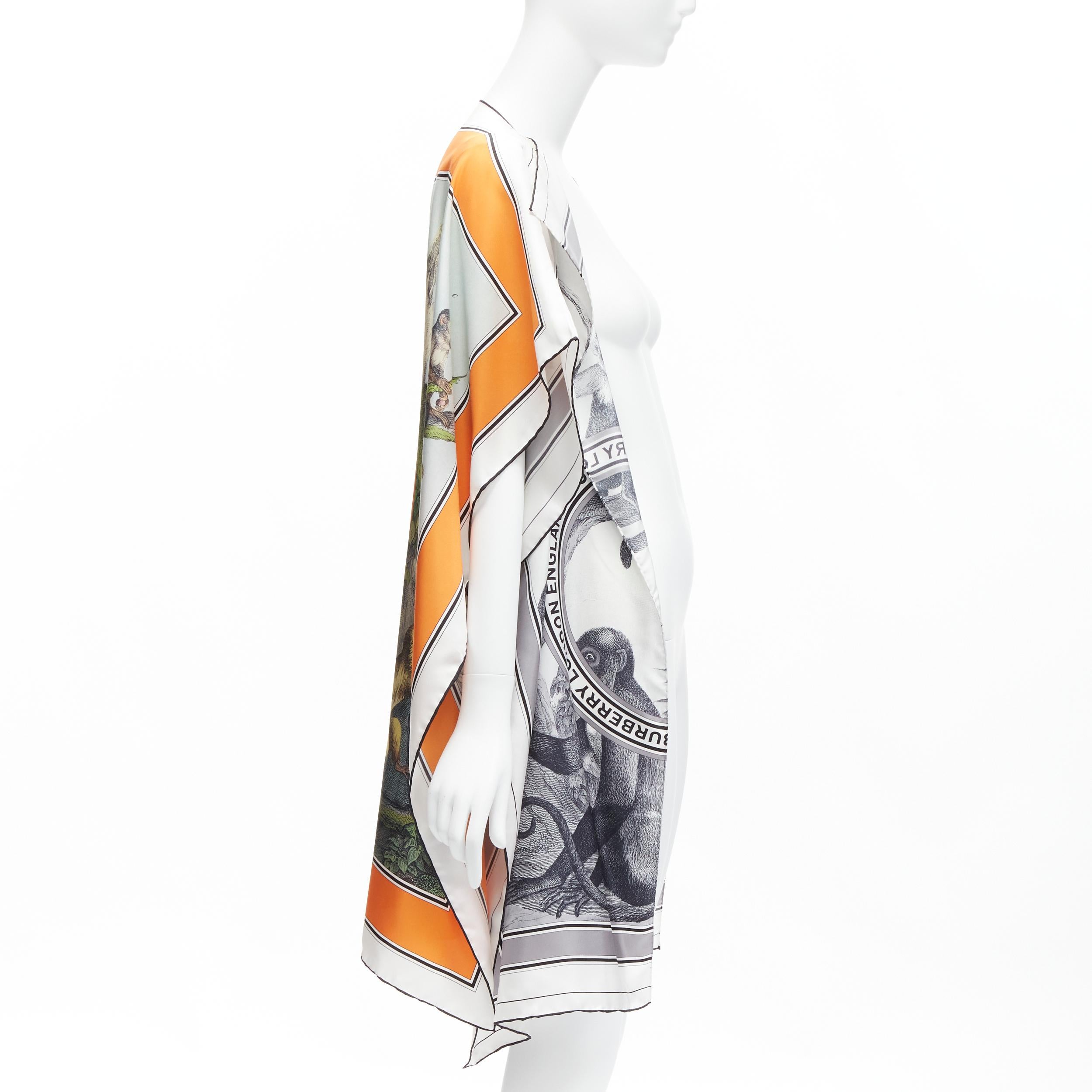 Women's BURBERRY LONDON Tisci 100% silk orange monkey print draped scarf vest top