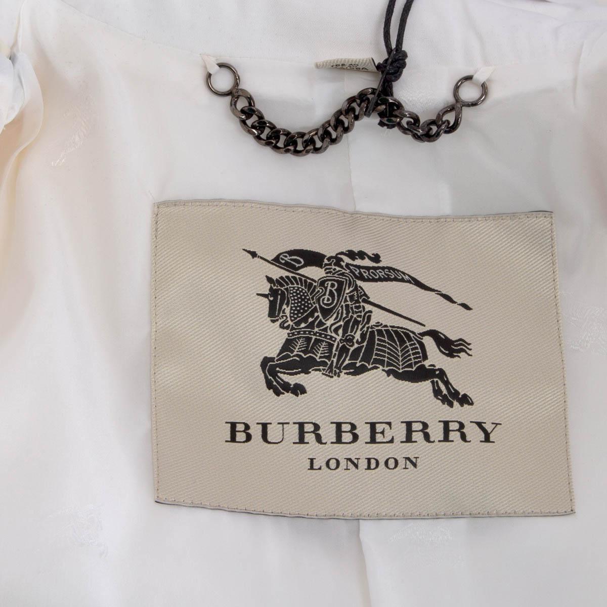 BURBERRY LONDON white cotton KENSINGTON Short TRENCH Coat Jacket 10 S ...