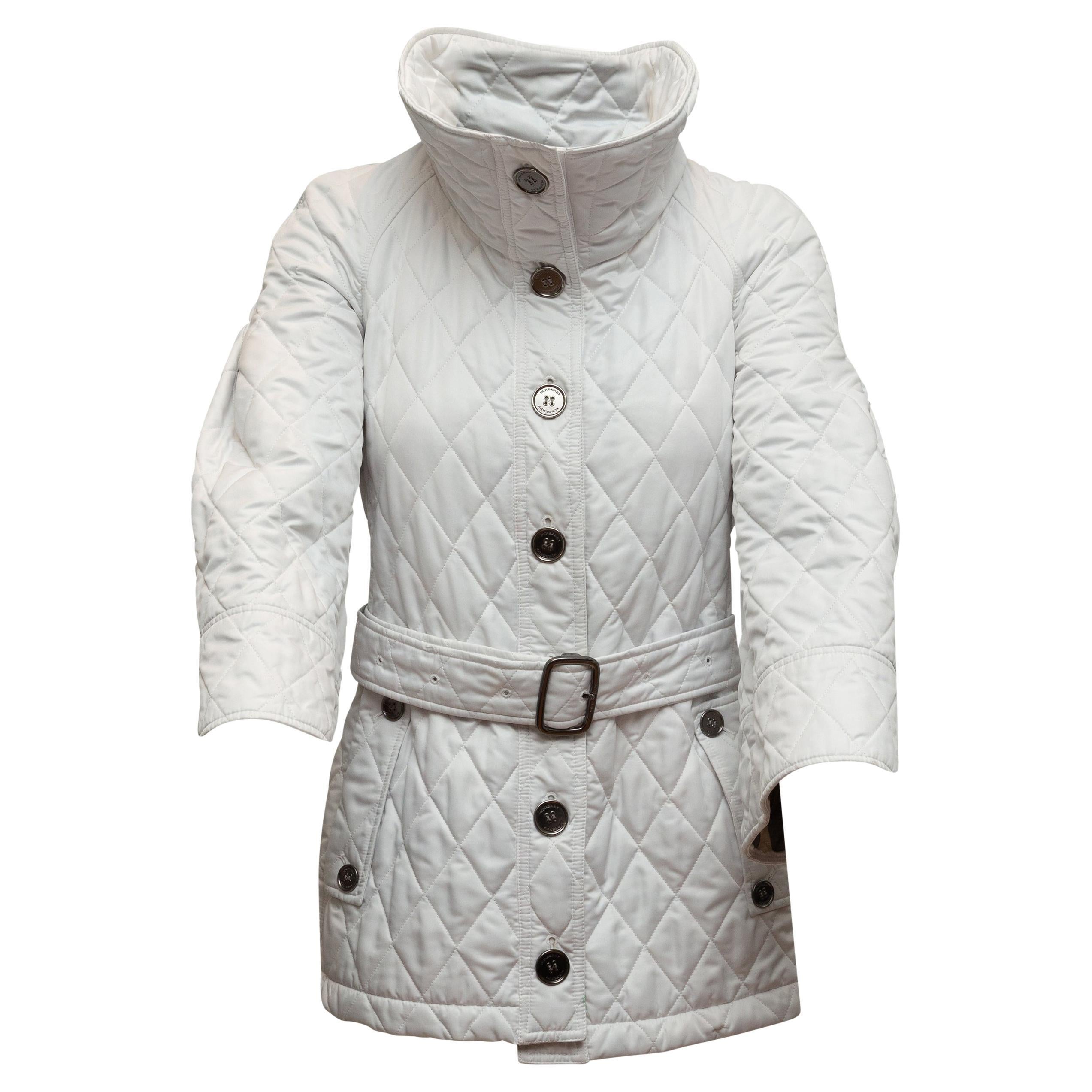 Burberry London White Quilted Jacket 