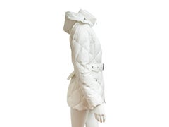 Burberry London White Quilted Puffer Coat