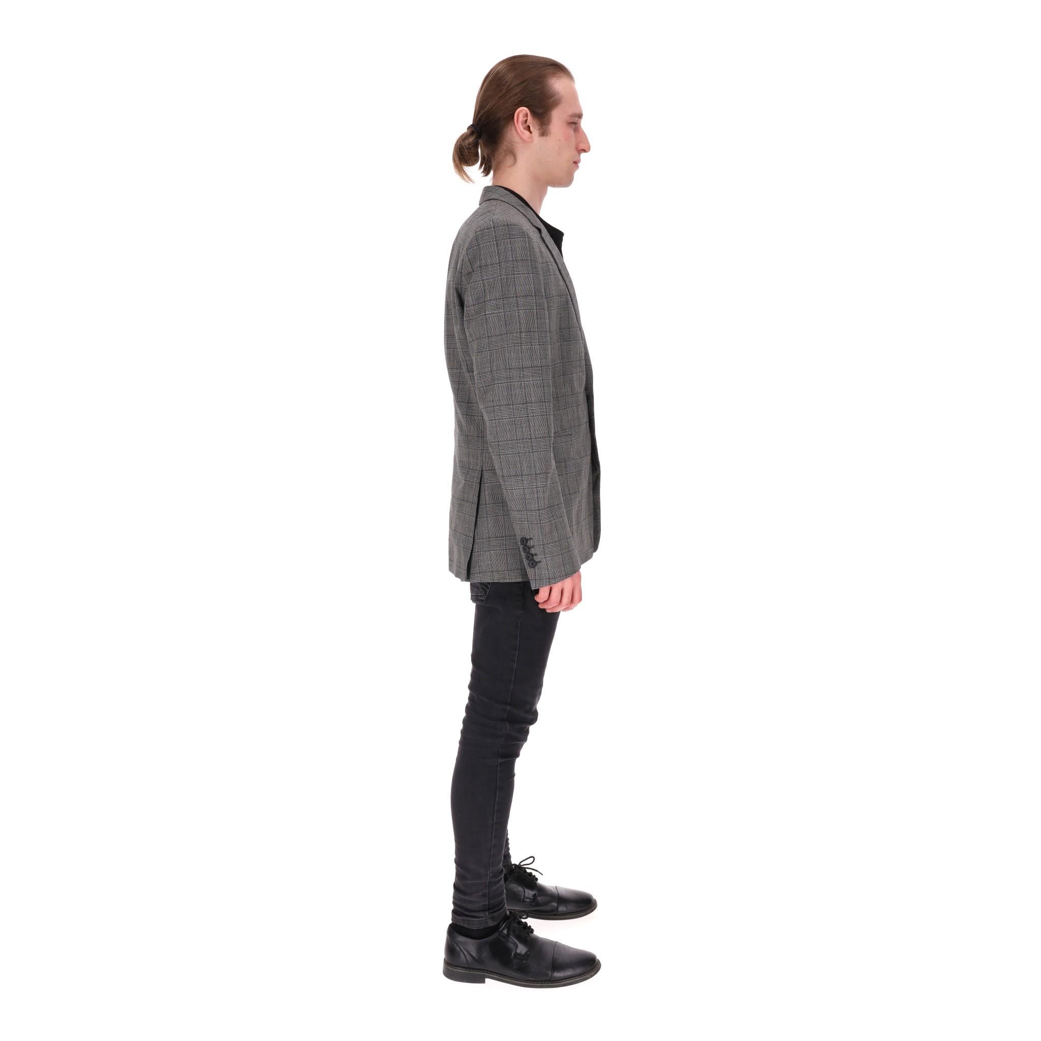 Gray Burberry London Wool Checked Jacket For Sale