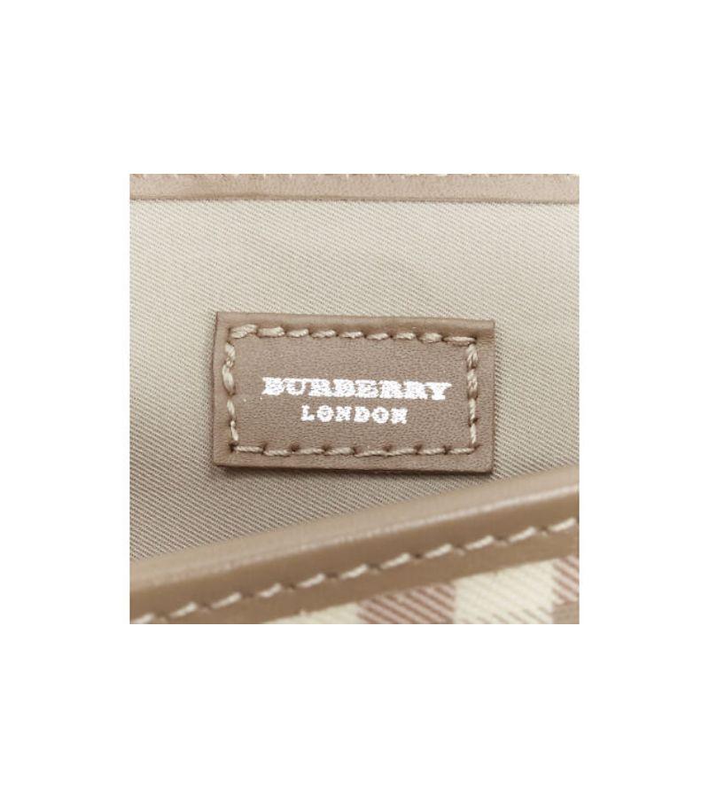 BURBERRY LONDON Y2K House Check pink brown leather trim buckle underarm bag 6