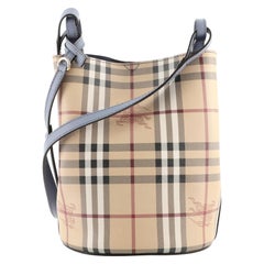 Burberry Lorne Bucket Bag Haymarket Beschichtetes Segeltuch