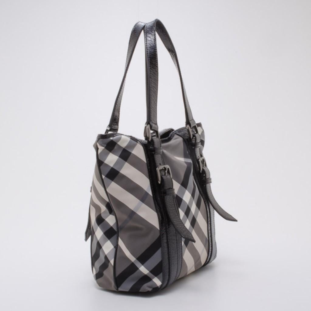 Black Burberry Lowry Check Tote and Wallet