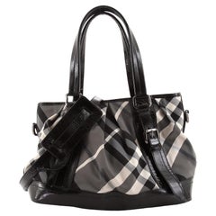 Burberry Lowry Convertible Tote Beat Check Nylon Large