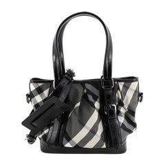 Burberry Lowry Convertible Tote Beat Check Nylon Medium