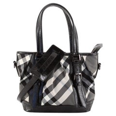 Burberry Lowry Convertible Tote Beat Check Nylon Medium