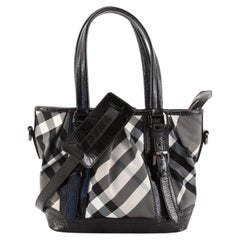 Burberry Lowry Convertible Tote Beat Check Nylon Medium