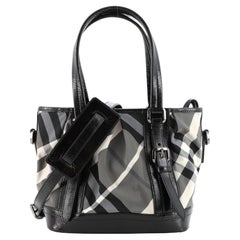 Burberry Lowry Convertible Tote Beat Check Nylon Medium