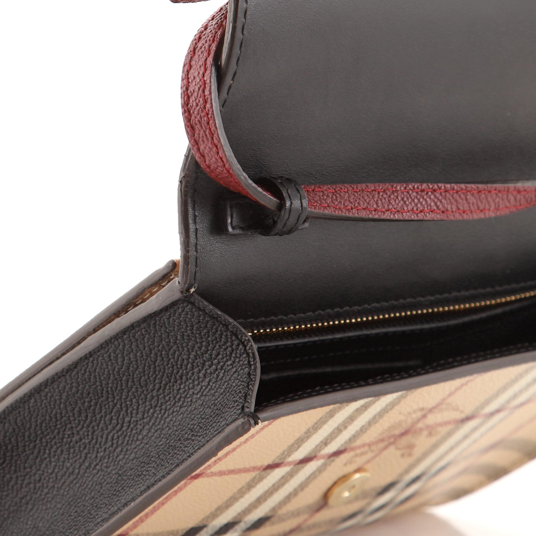 Women's or Men's Burberry Loxley Crossbody Bag Haymarket Coated Canvas and Leather Small