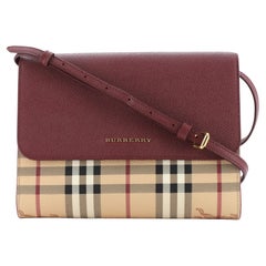 Burberry Loxley Crossbody Bag Haymarket Coated Canvas and Leather Small